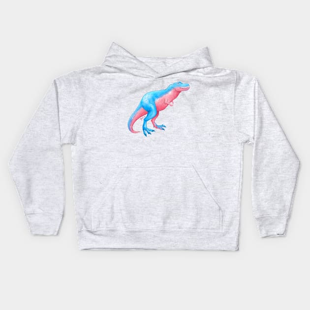 Transgender Pride Dinosaur Kids Hoodie by Qur0w